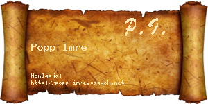 Popp Imre névjegykártya